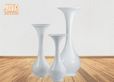 Décor d'intérieur blanc brillant de grands de fibre de verre à plancher de vases pots décoratifs d'usine