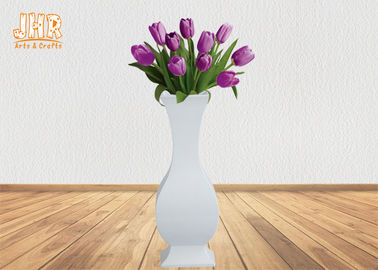 Vases blancs brillants décoratifs à plancher de vases à Tableau de pièce maîtresse de fibre de verre