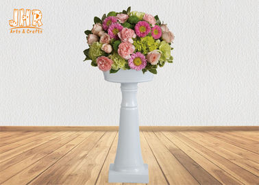 Vases blancs brillants classiques à plancher de fibre de verre avec le piédestal pour épouser 2 tailles
