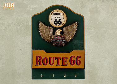 Décor décoratif Route 66 de mur de signe de bar de plaques de mur de mur de cintre d'antiquité de support en bois d'enveloppe