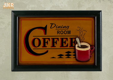 Le mur en bois d'antiquité de décor de mur de café signe le décor à la maison de plaques décoratives de mur