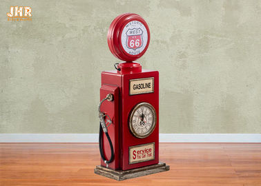 Couleur rouge de multimédia de stockage de support de Cabinet d'horloge de table en bois décorative rouge en bois