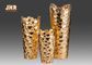 Taille contemporaine de la finition 3 de feuille d'or de fibre de verre de pots d'usine de modèle décoratif de cercle