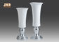 Vases aux pieds blancs à Tableau de feuille argentée d'articles de décoration de Homewares de vases à plancher de fibre de verre