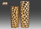Finition de feuille d'or de pots de fleur de fibre de verre de cylindre de conception de framboise deux tailles