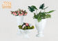 Vases blancs brillants à plancher de vases à Tableau de pièce maîtresse de Polystone de trompette pour la maison
