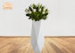 Pots de fleur formés géométriques modernes de fibre de verre avec finition blanche blanche/mate brillante