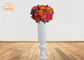 Grands pots de fibre de verre de planteurs à plancher de vases de forme blanche brillante d'intérieur de tasse