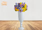 Planteurs de fibre de verre de conception de tasse de vin grands de planteurs de vases blancs brillants à plancher