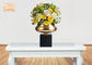 Les vases à Tableau de pots de fleur de fibre de verre de feuille d'or ont givré les planteurs bas noirs de pot