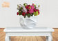 Blanc brillant classique de profil onduleux de pots de fleur de fibre de verre de mariage à la maison