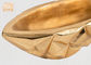 Cuvette décorative de modèle d'or de feuille à Tableau de vase de fleur de fibre de verre géométrique de pots