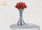 Couleur argentée en verre de miroir de vases à Tableau de planteurs de fibre de verre de fleurs artificielles