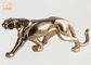 Figurines animales de statue de Tableau de fibre de verre de sculpture en léopard de Polyresin de feuille d'or