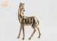 L'or animal de sculpture en fibre de verre de statue de zèbre de Polyresin de décor de Tableau a poussé des feuilles
