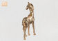 L'or animal de sculpture en fibre de verre de statue de zèbre de Polyresin de décor de Tableau a poussé des feuilles