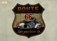 Signe en bois d'art de mur de signe de bar de plaques de mur de Route 66 d'antiquité de décor de mur de moto de résine