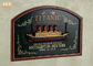 Signe en bois de bar de mur de décor de mur de plaques de résine d'antiquité en bois titanique commémorative de bateau de croisière