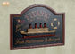 Bateau en bois de résine de signe de bar de mur de décor de plaques titaniques commémoratives en bois décoratives de mur