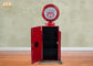 Couleur rouge de multimédia de stockage de support de Cabinet d'horloge de table en bois décorative rouge en bois