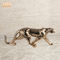 Finition animale de feuille d'or de fibre de verre de figurines de Polyresin de décor de résine de statue animale de léopard