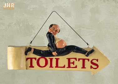 La toilette drôle signe le décor fixé au mur de signe de barre de signe de résine de figurine de statue de Polyresin