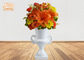 Planteurs d'intérieur de mariage de pièce maîtresse à Tableau de vases de fibre de verre de vases blancs brillants classiques à plancher