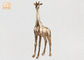 Statue animale debout de Tableau de figurines de sculpture en girafe de fibre de verre de feuille d'or