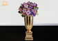 L'or a poussé des feuilles des vases à plancher de trompette d'articles de décoration de Homewares de vases à Tableau de fibre de verre
