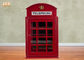 Meubles en bois décoratifs de support de plancher de forces de défense principale de couleur rouge de Cabinet de Cabinets britanniques de cabine téléphonique