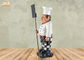 Poly statue de dessus de table de figurine de chef de mini de tableaux de résine sculpture en bois en chef